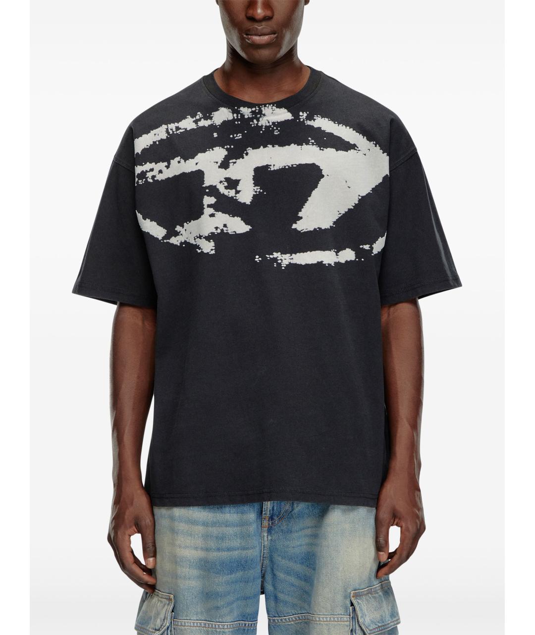 DIESEL Черная хлопковая футболка, фото 3