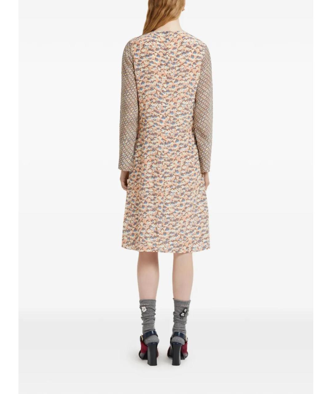 MARNI Мульти шелковое повседневное платье, фото 3