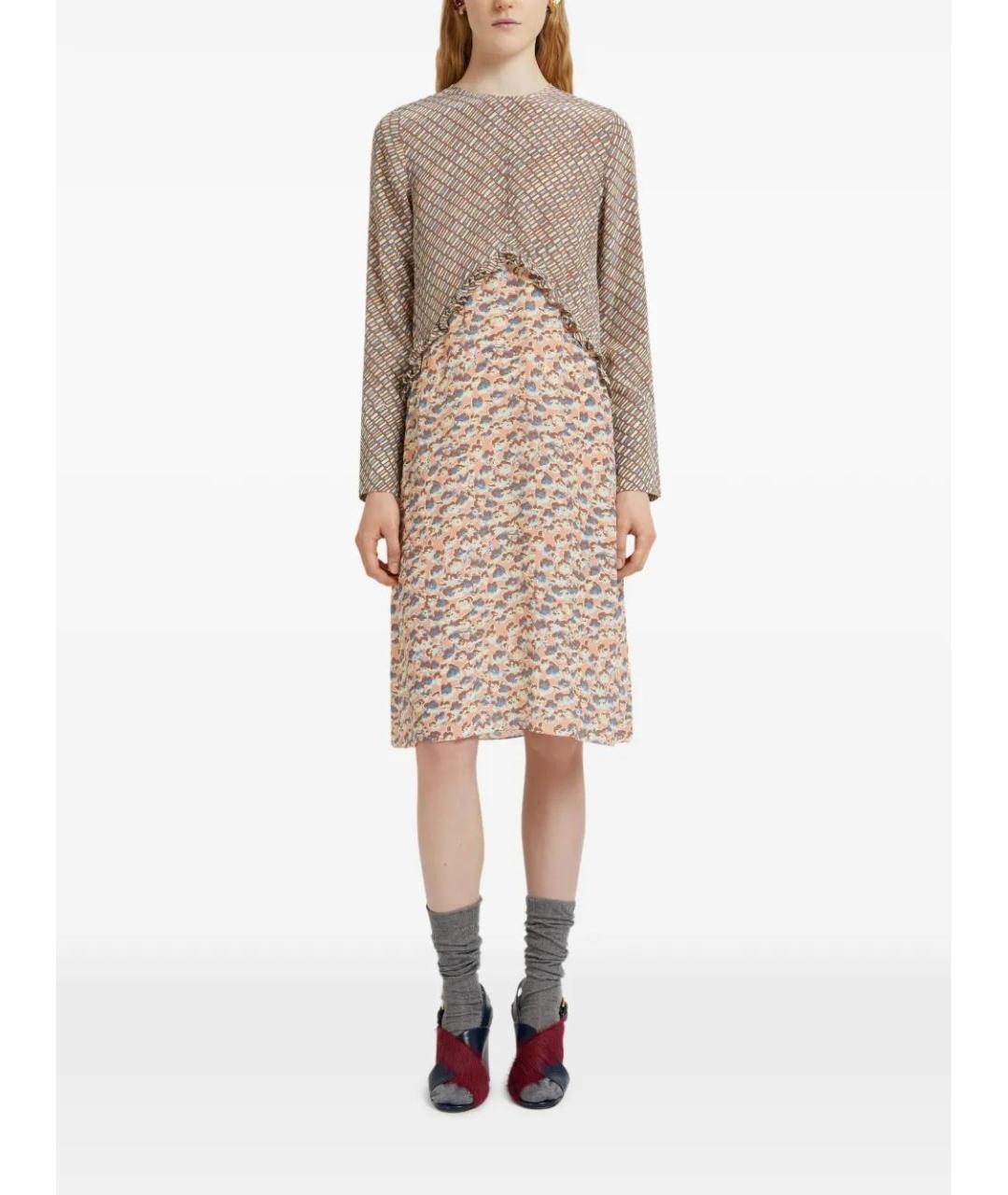 MARNI Мульти шелковое повседневное платье, фото 2