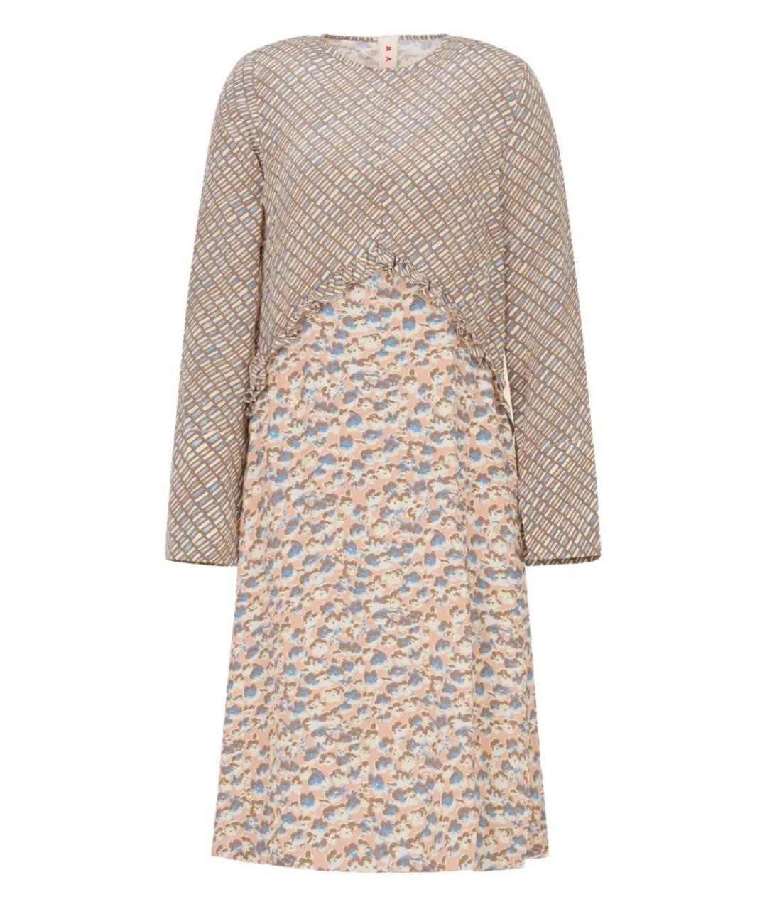 MARNI Мульти шелковое повседневное платье, фото 1
