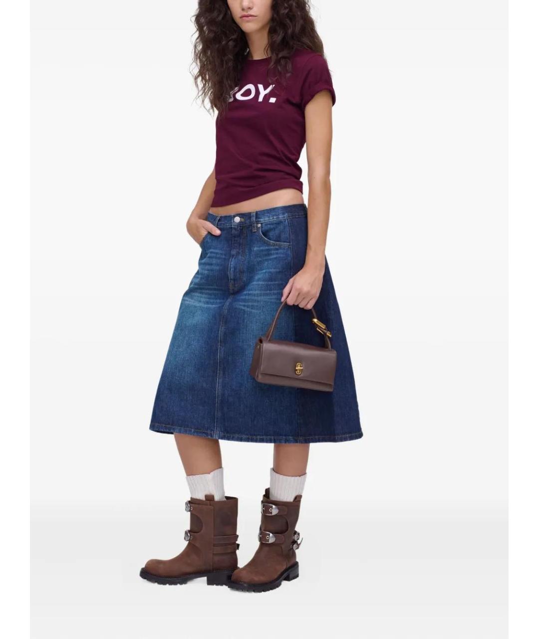 MARC JACOBS Коричневая кожаная сумка с короткими ручками, фото 2