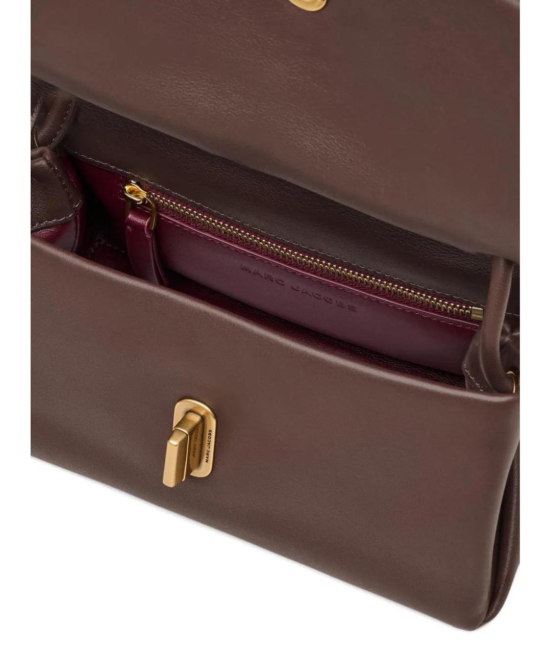 MARC JACOBS Коричневая кожаная сумка с короткими ручками, фото 5
