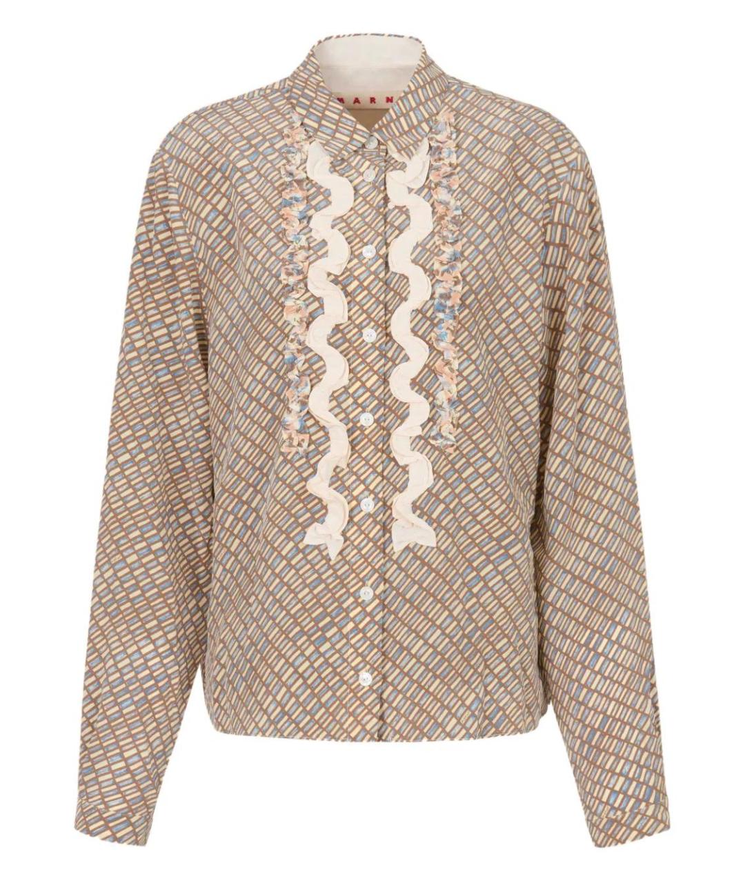 MARNI Мульти шелковая рубашка, фото 1