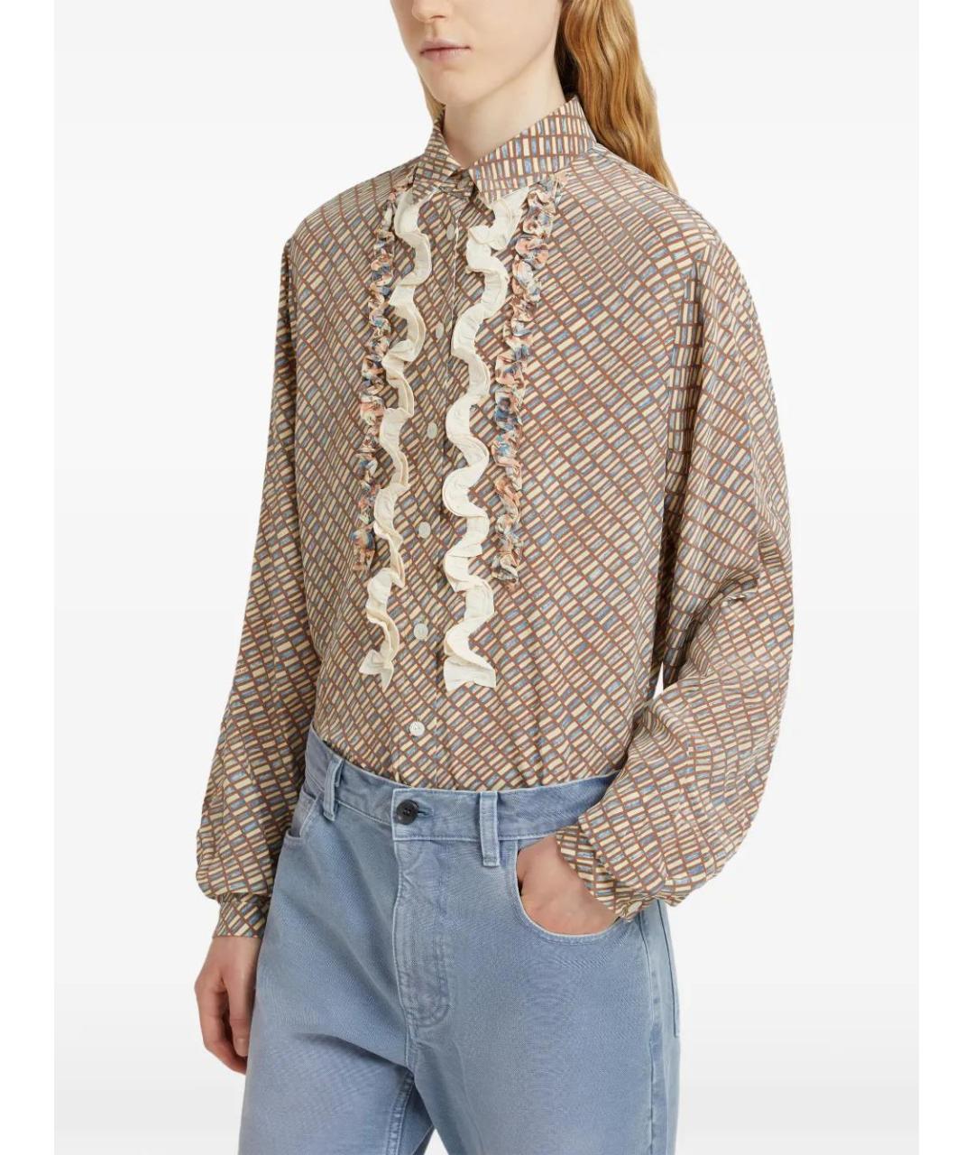 MARNI Мульти шелковая рубашка, фото 4