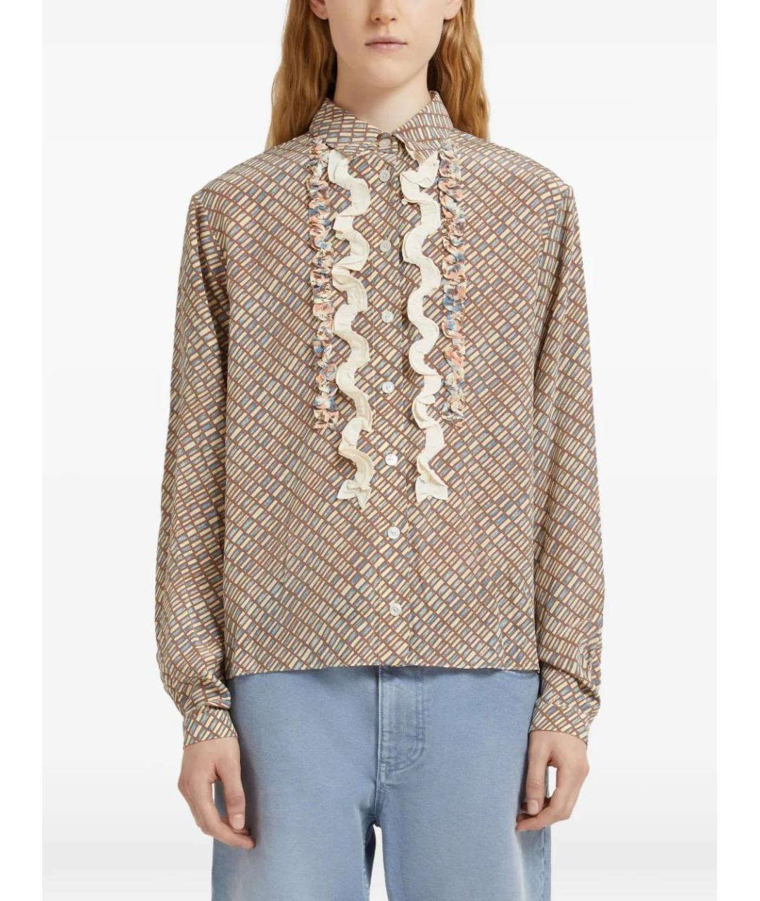 MARNI Мульти шелковая рубашка, фото 3