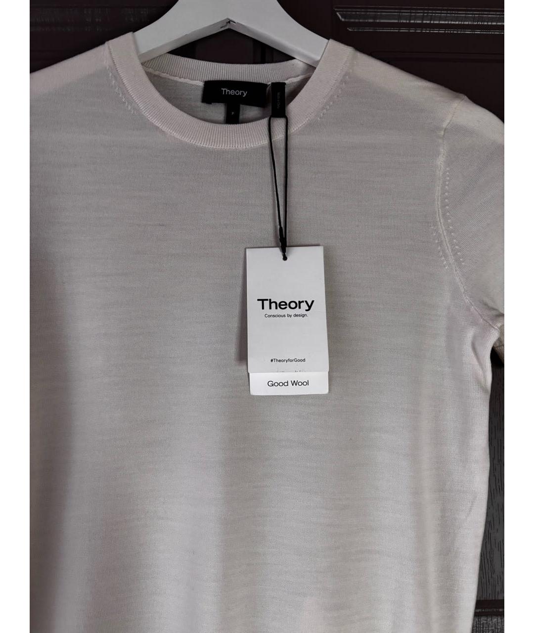 THEORY Белая шерстяная футболка, фото 7