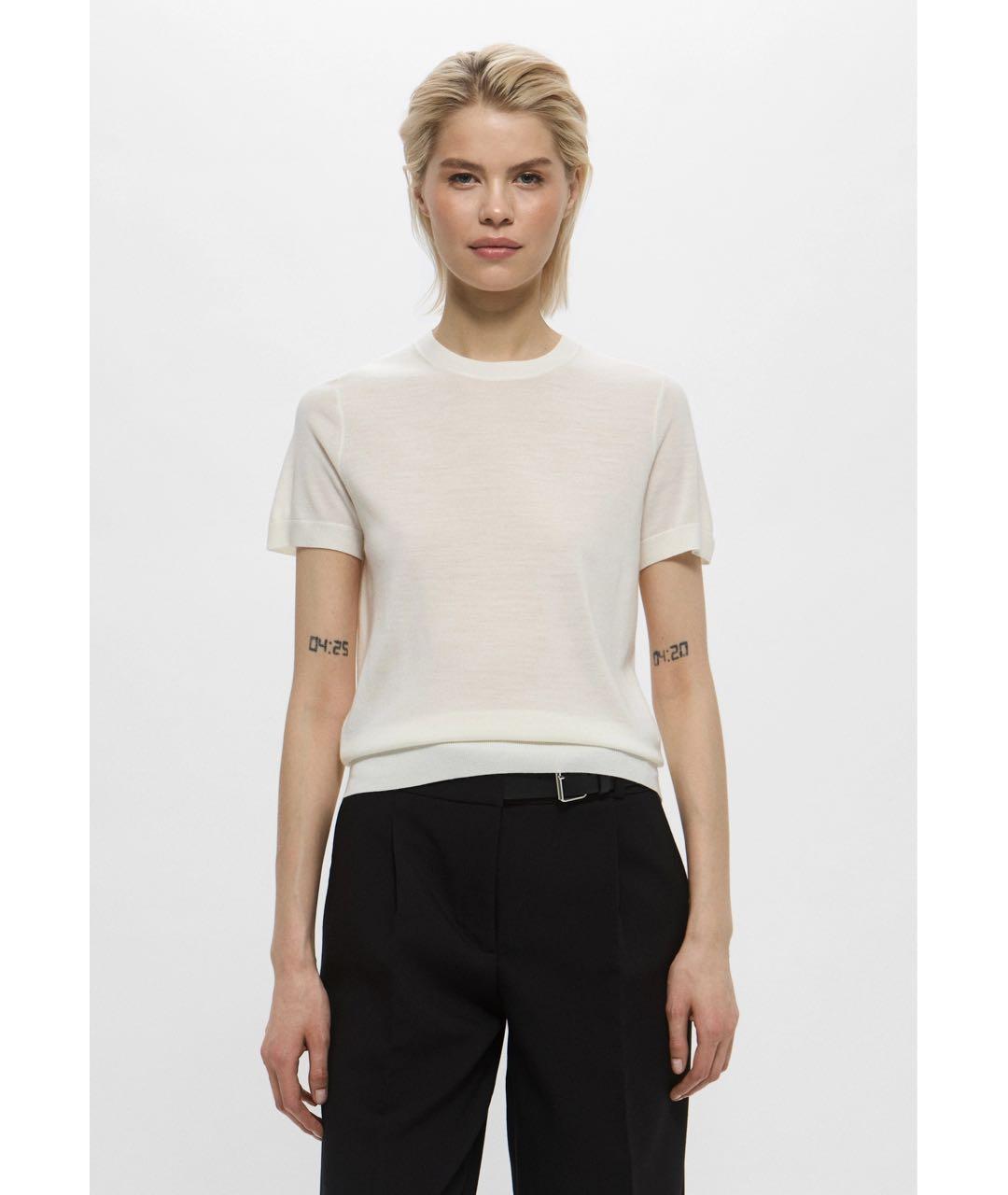 THEORY Белая шерстяная футболка, фото 6