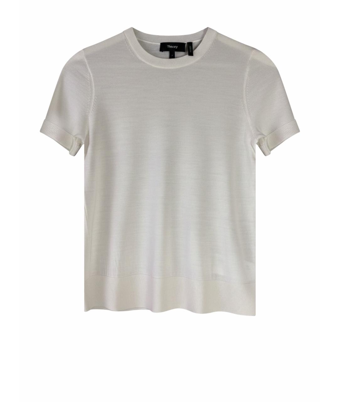 THEORY Белая шерстяная футболка, фото 1