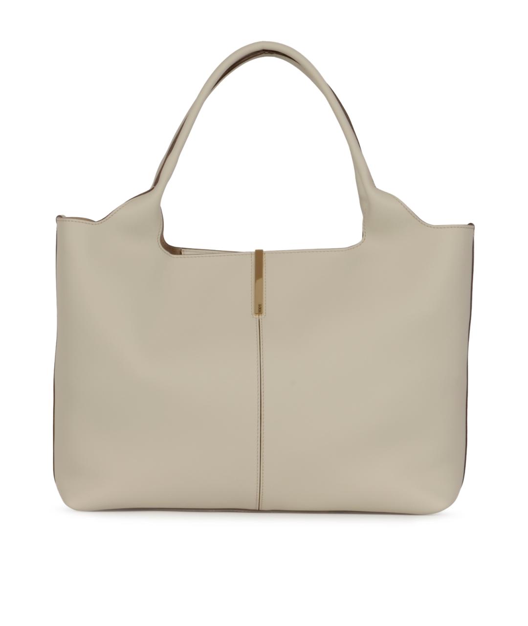 TOD'S Белая кожаная сумка тоут, фото 1