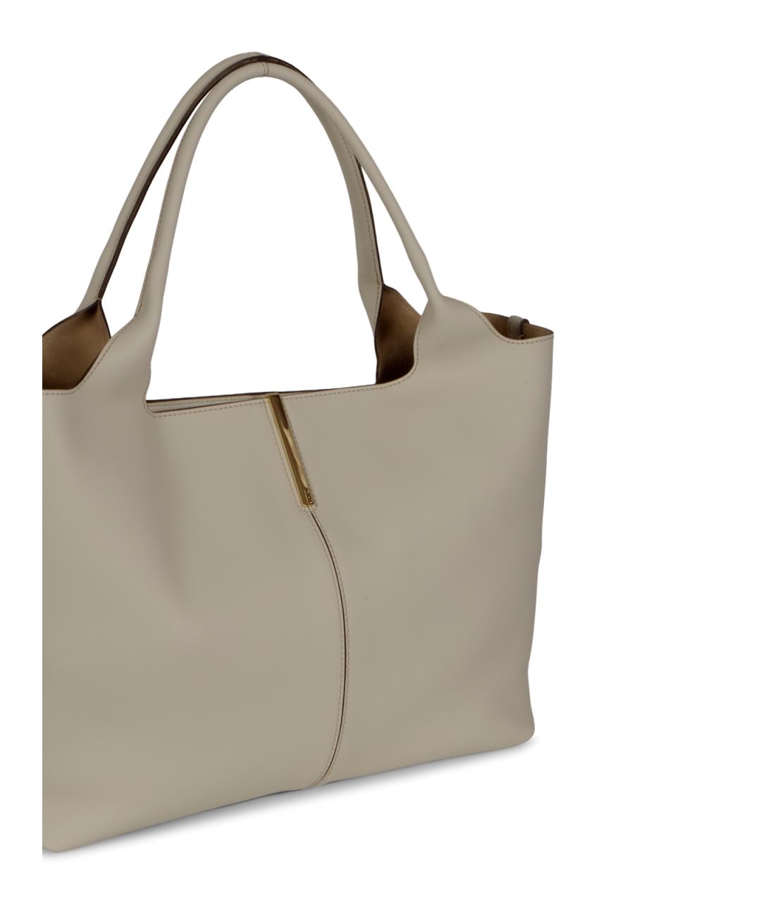 TOD'S Белая кожаная сумка тоут, фото 4