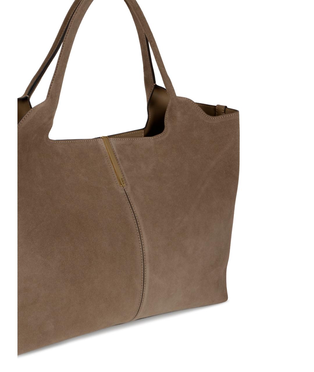 TOD'S Бежевая замшевая сумка тоут, фото 4