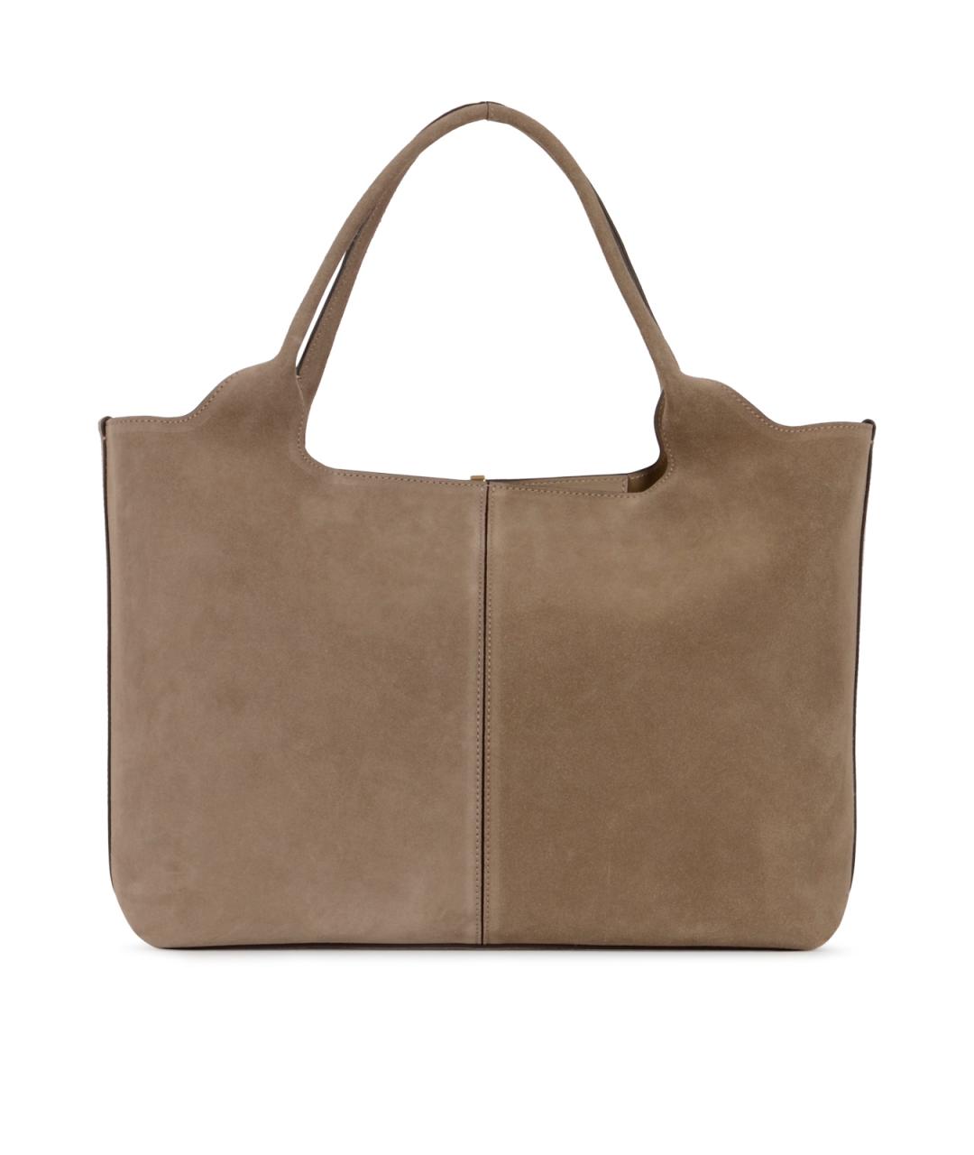 TOD'S Бежевая замшевая сумка тоут, фото 3