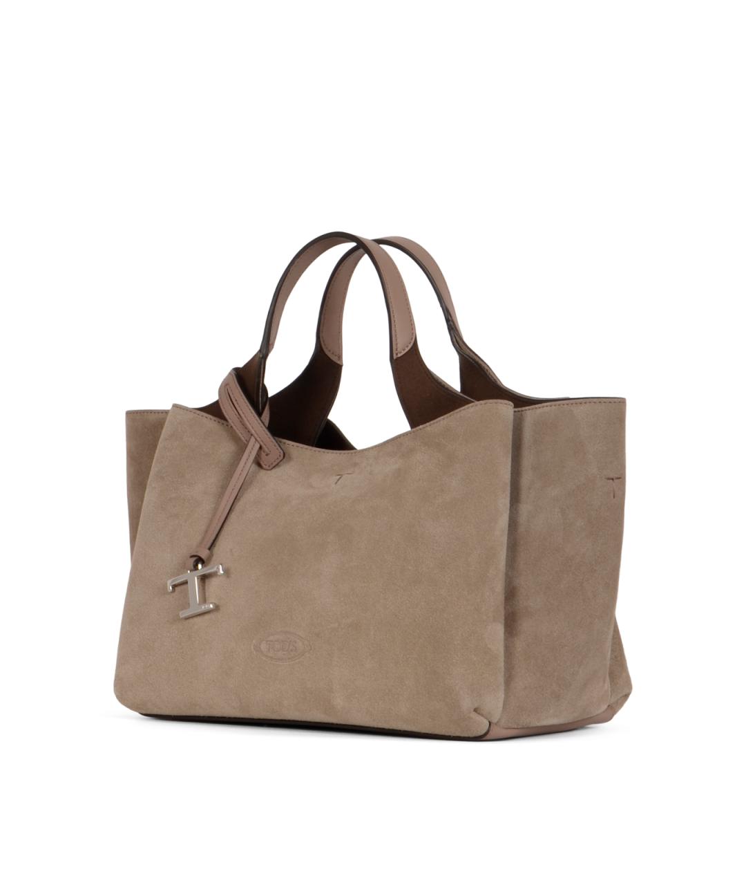 TOD'S Бежевая кожаная сумка тоут, фото 2
