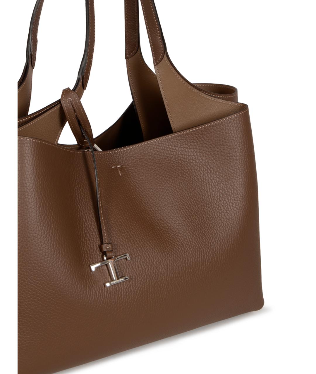 TOD'S Коричневая кожаная сумка тоут, фото 4