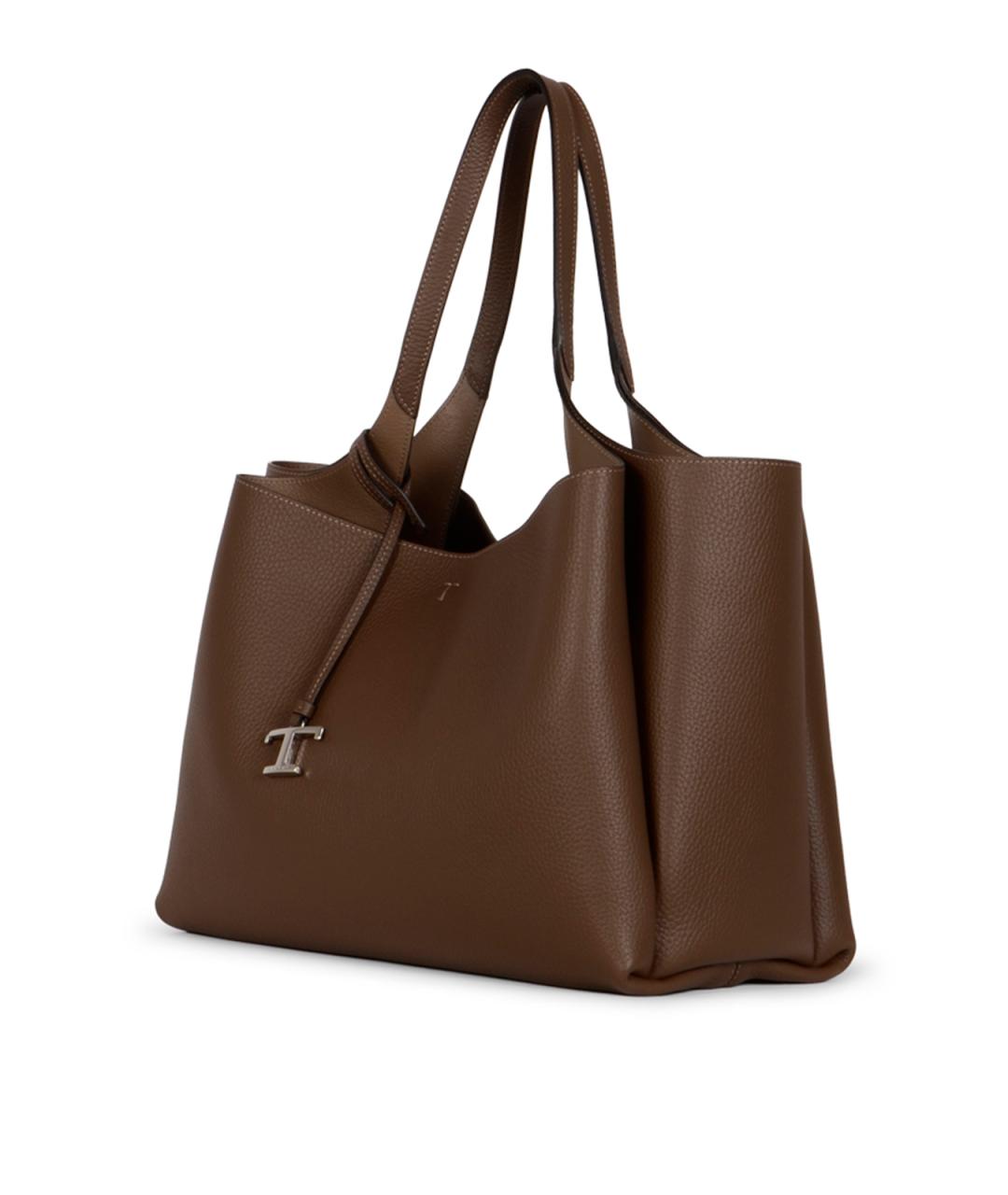 TOD'S Коричневая кожаная сумка тоут, фото 2