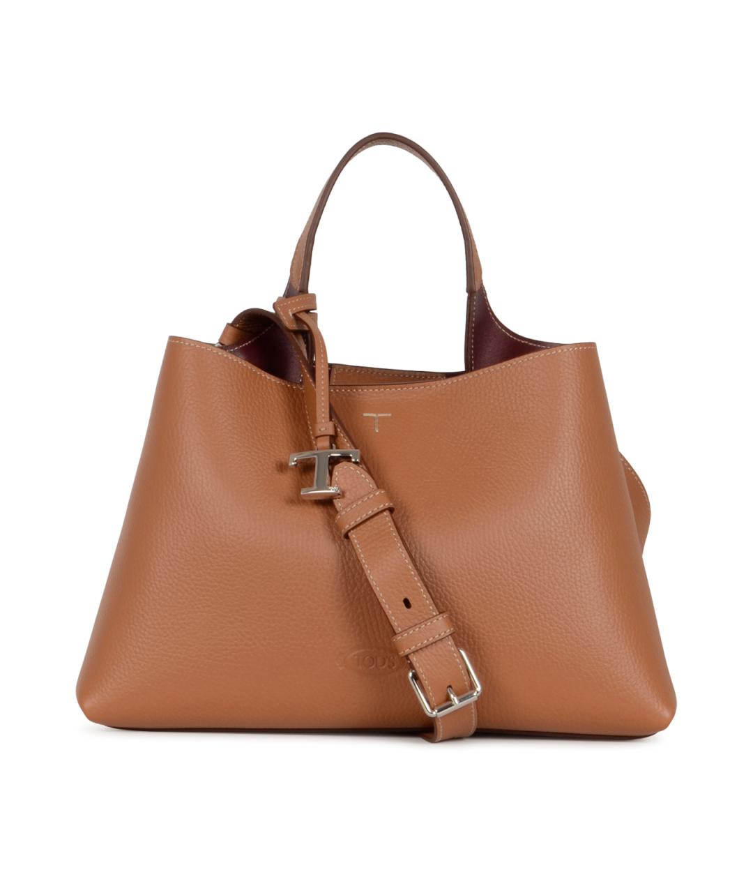 TOD'S Коричневая кожаная сумка тоут, фото 1