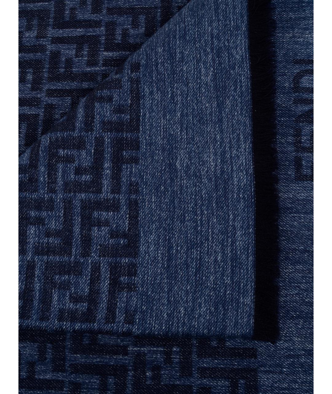 FENDI Синий хлопковый шарф, фото 2