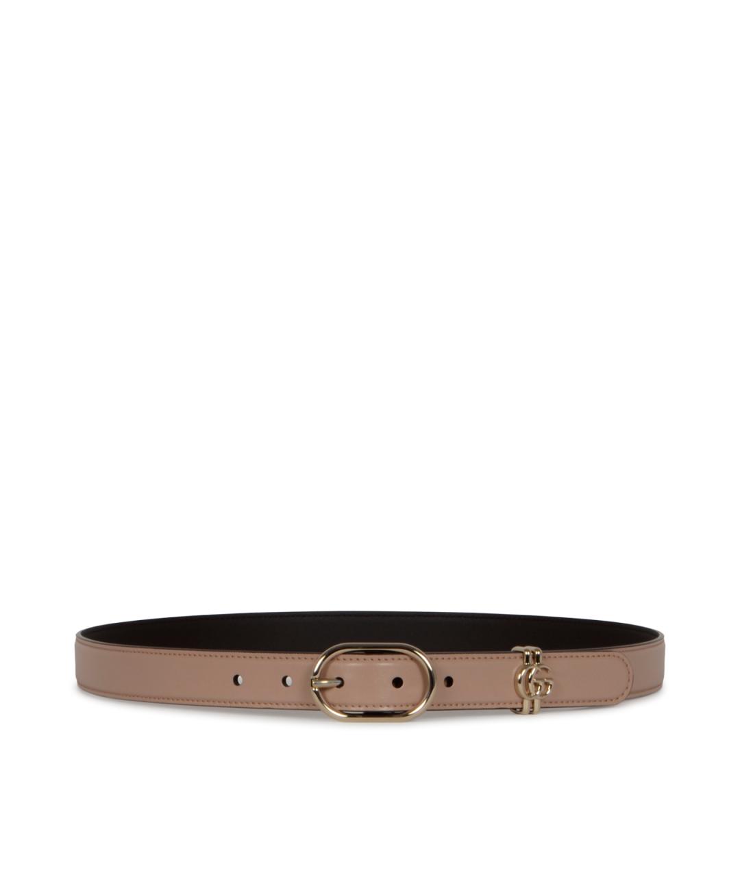 GUCCI Бежевый кожаный ремень, фото 2