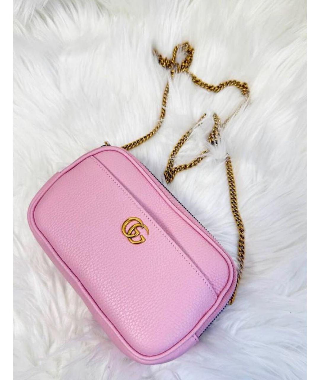 GUCCI Розовая кожаная сумка через плечо, фото 5