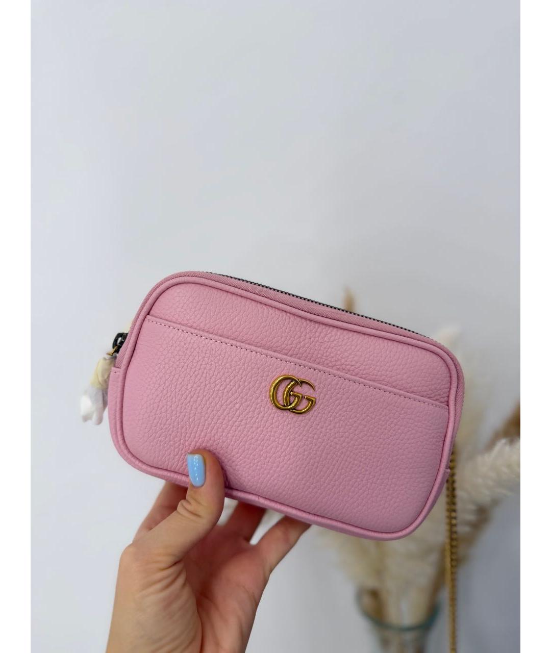 GUCCI Розовая кожаная сумка через плечо, фото 2