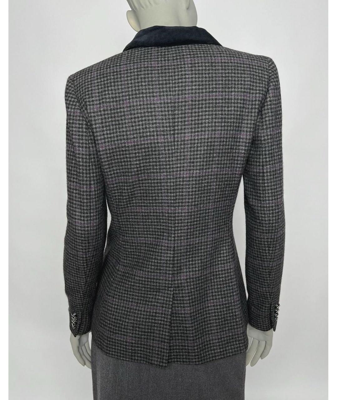 RALPH LAUREN Серый шерстяной жакет/пиджак, фото 4