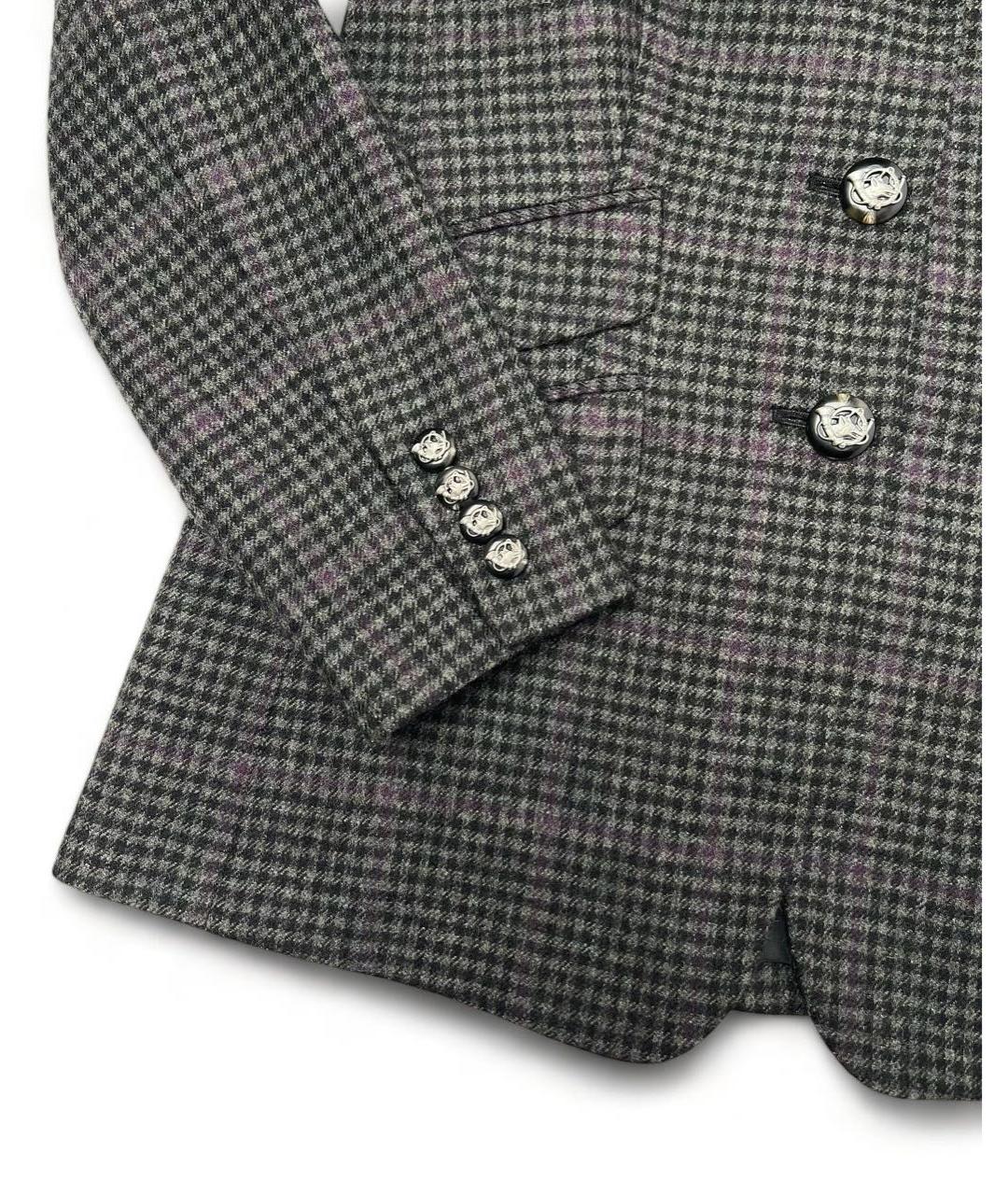 RALPH LAUREN Серый шерстяной жакет/пиджак, фото 5