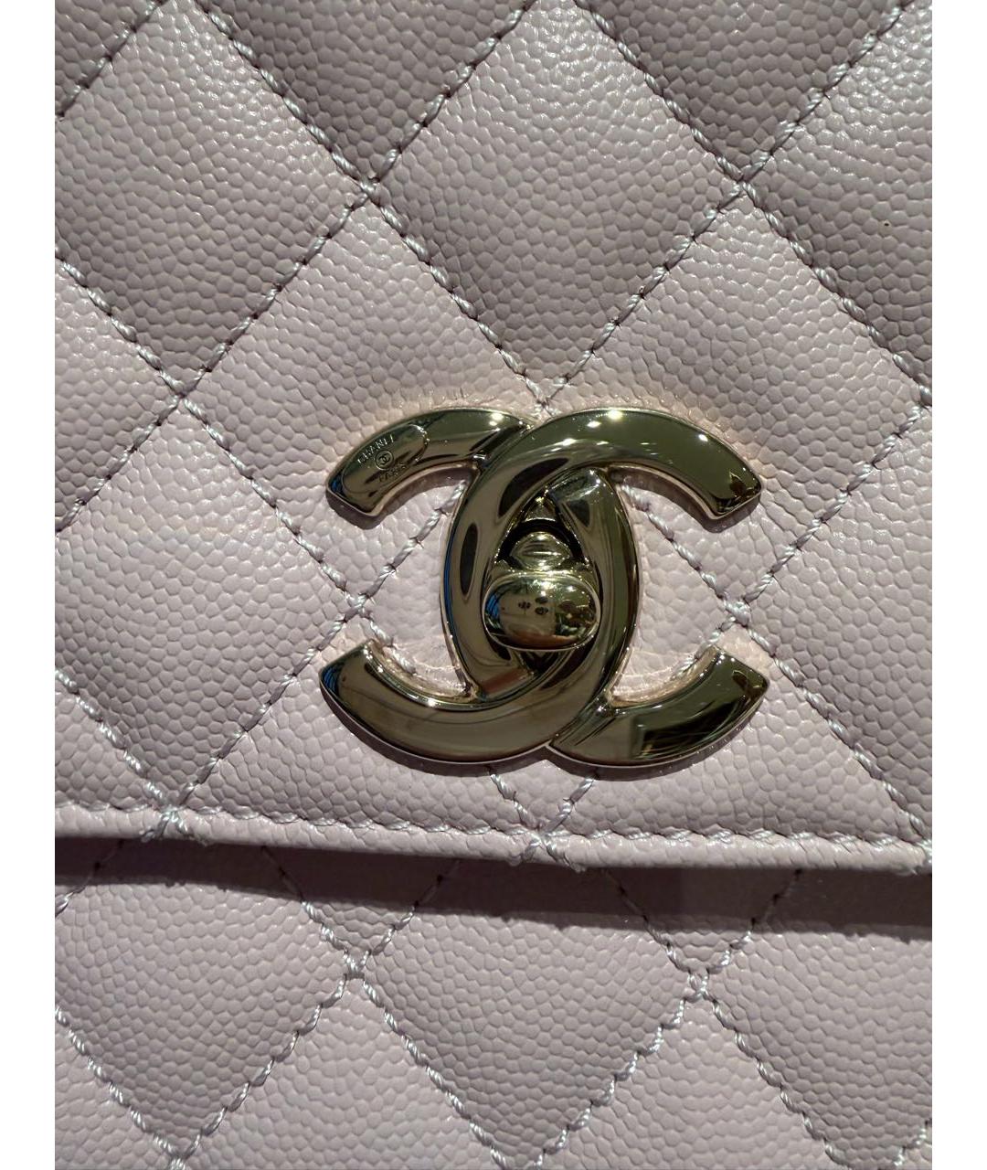 CHANEL Розовая кожаная сумка с короткими ручками, фото 8