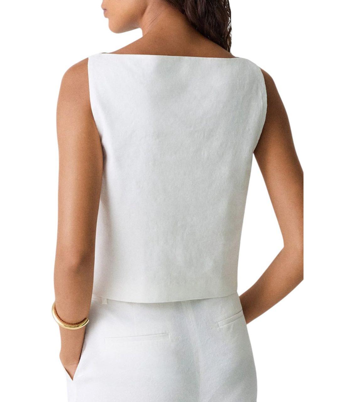 THEORY Белая льняная майка, фото 8