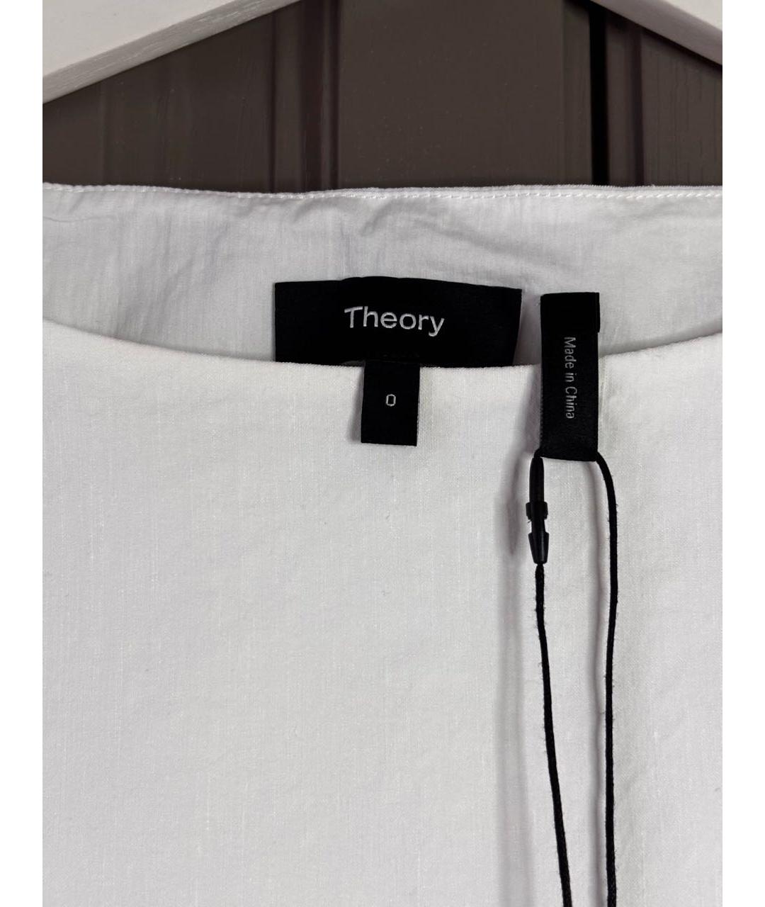 THEORY Белая льняная майка, фото 4