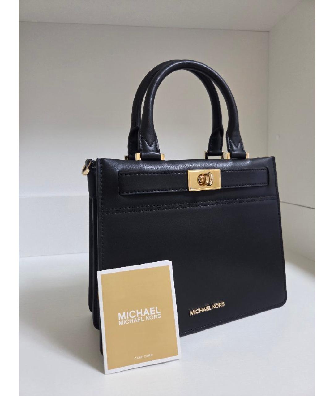 MICHAEL KORS Черная кожаная сумка через плечо, фото 3