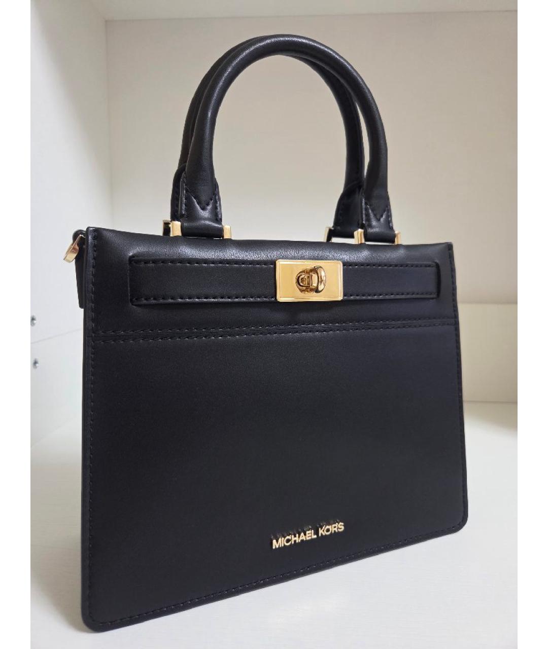 MICHAEL KORS Черная кожаная сумка через плечо, фото 6