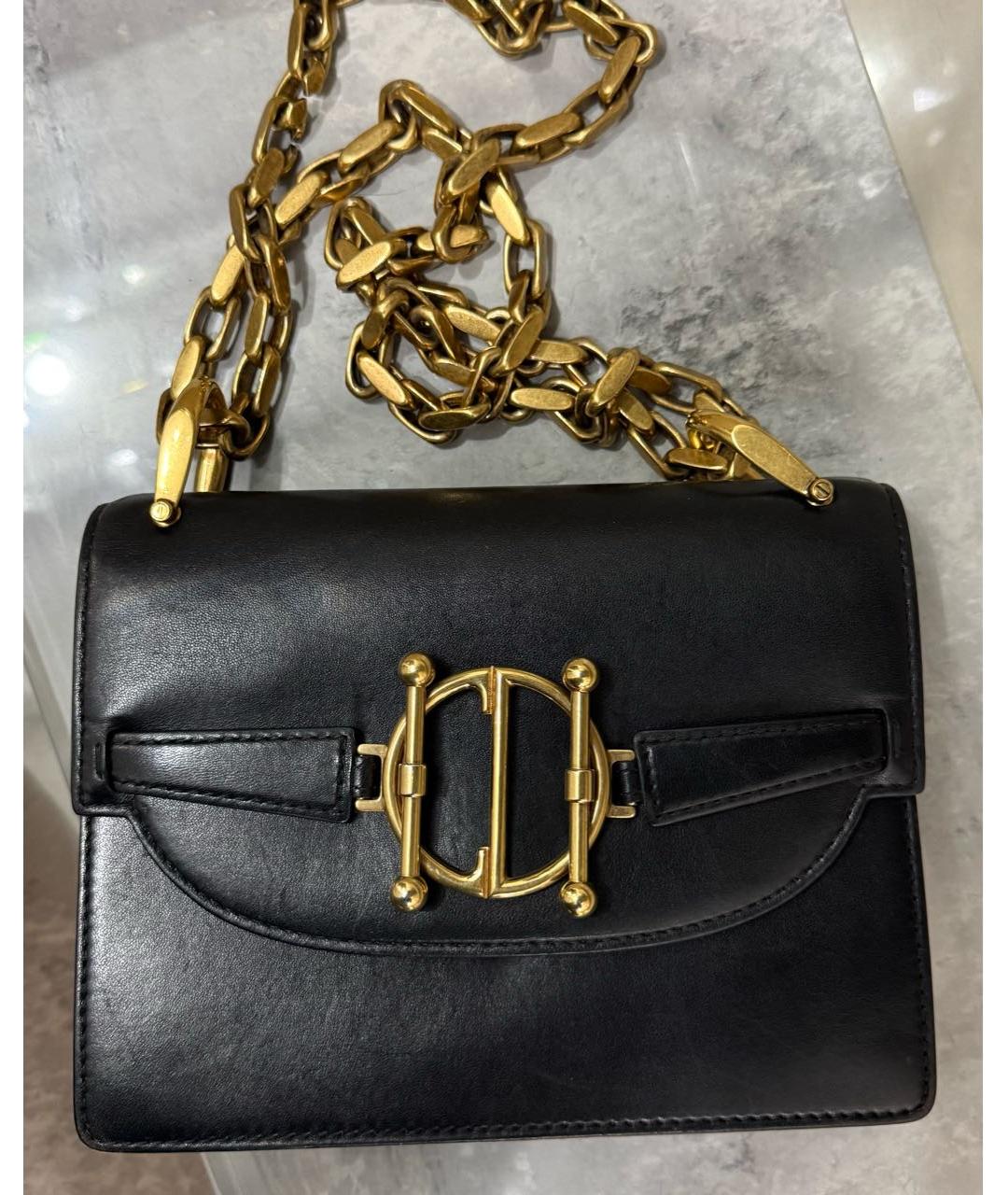 CHRISTIAN DIOR Черная кожаная сумка через плечо, фото 7