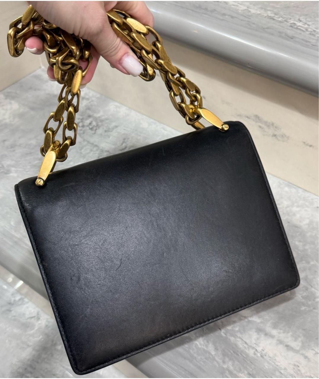 CHRISTIAN DIOR Черная кожаная сумка через плечо, фото 6