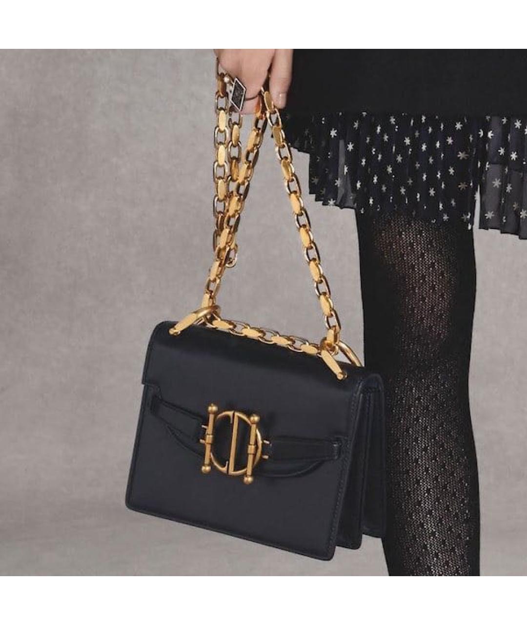 CHRISTIAN DIOR Черная кожаная сумка через плечо, фото 4
