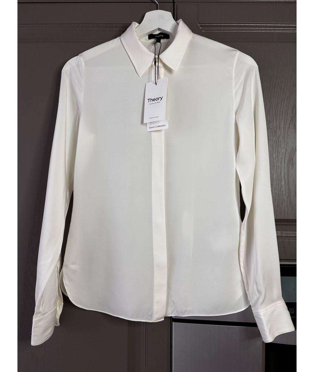 THEORY Белая шелковая рубашка, фото 9