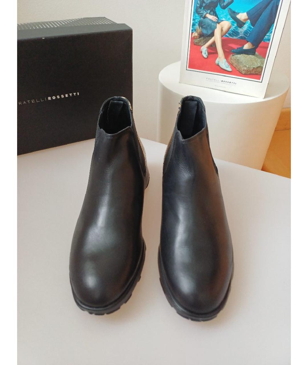 FRATELLI ROSSETTI Черные кожаные ботинки, фото 6