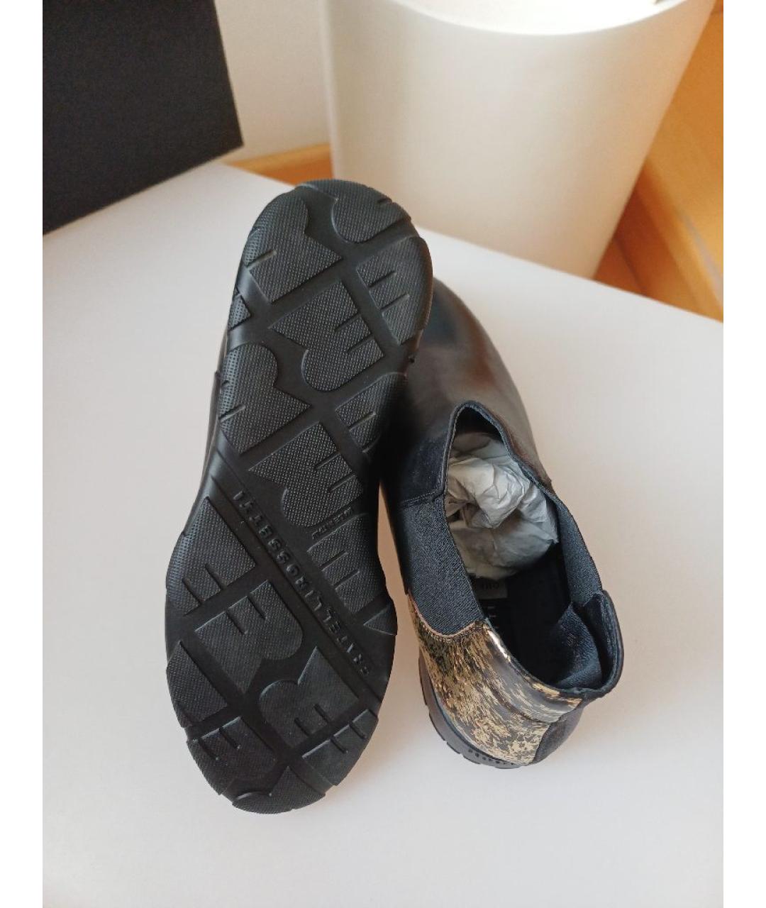 FRATELLI ROSSETTI Черные кожаные ботинки, фото 8