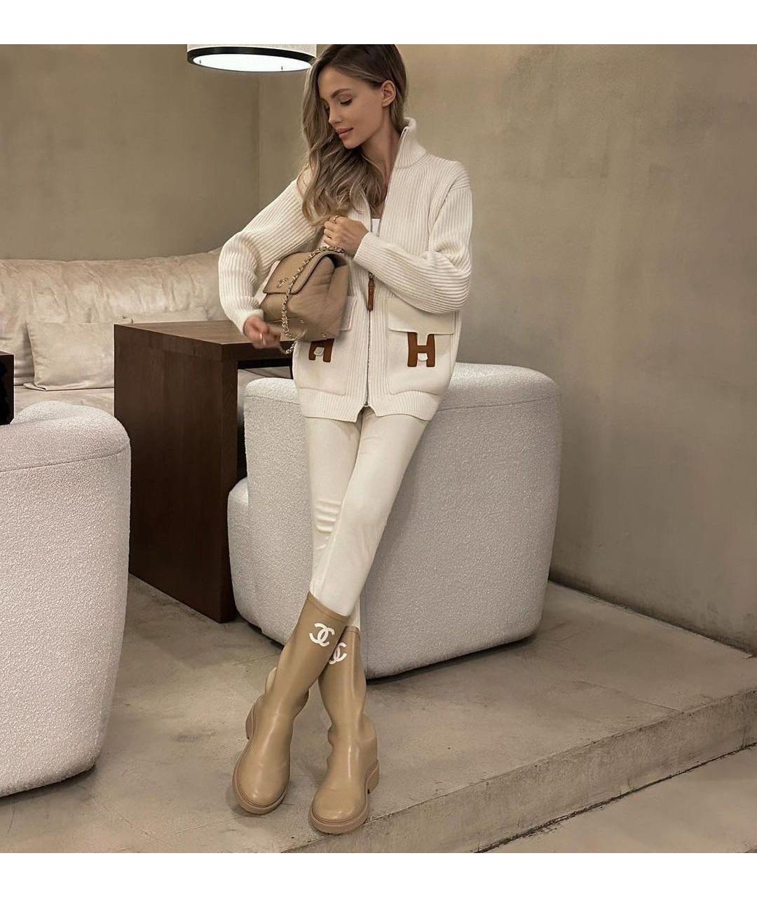 CHANEL Бежевые резиновые сапоги, фото 3