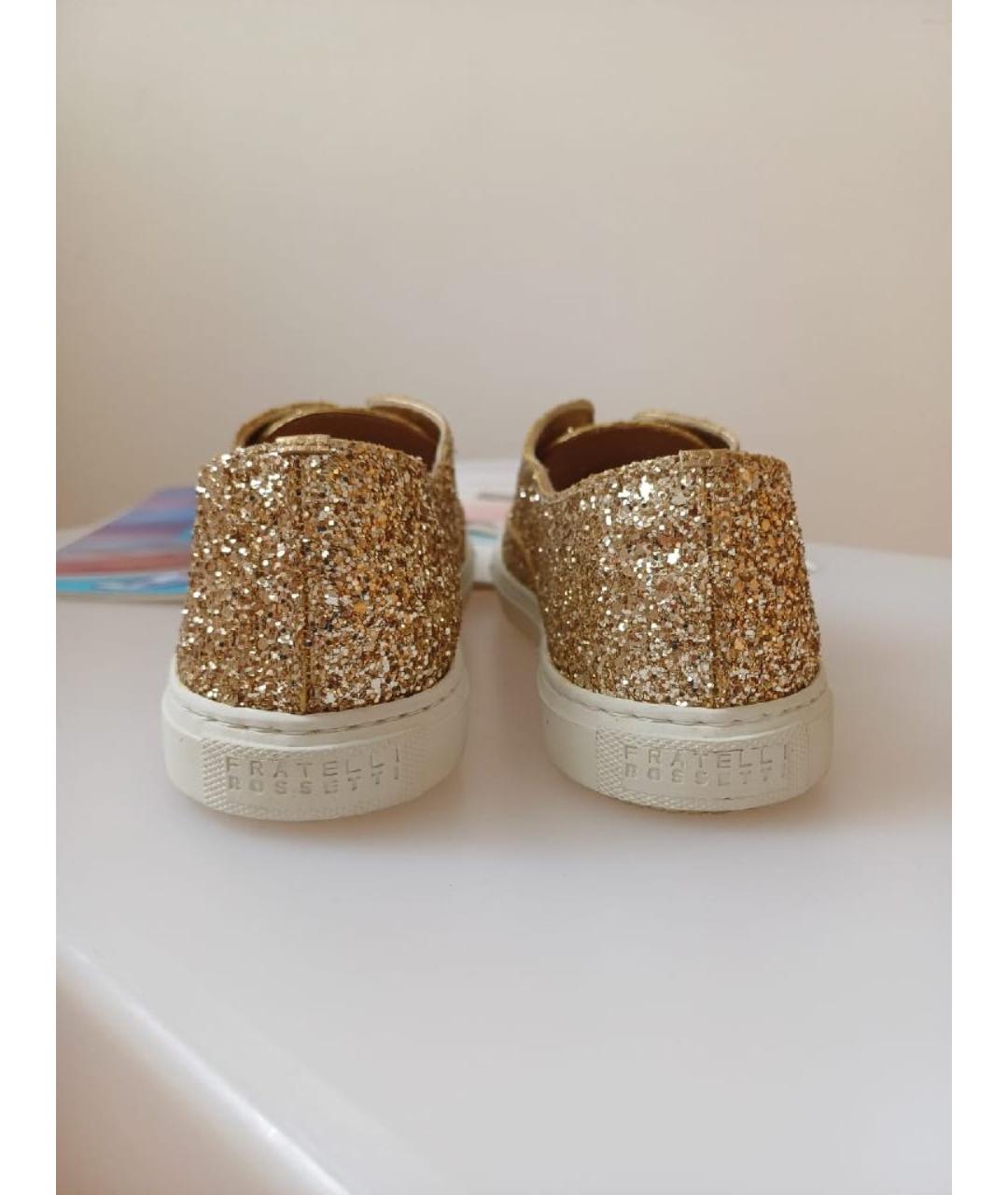 FRATELLI ROSSETTI Золотые кожаные слипоны, фото 7