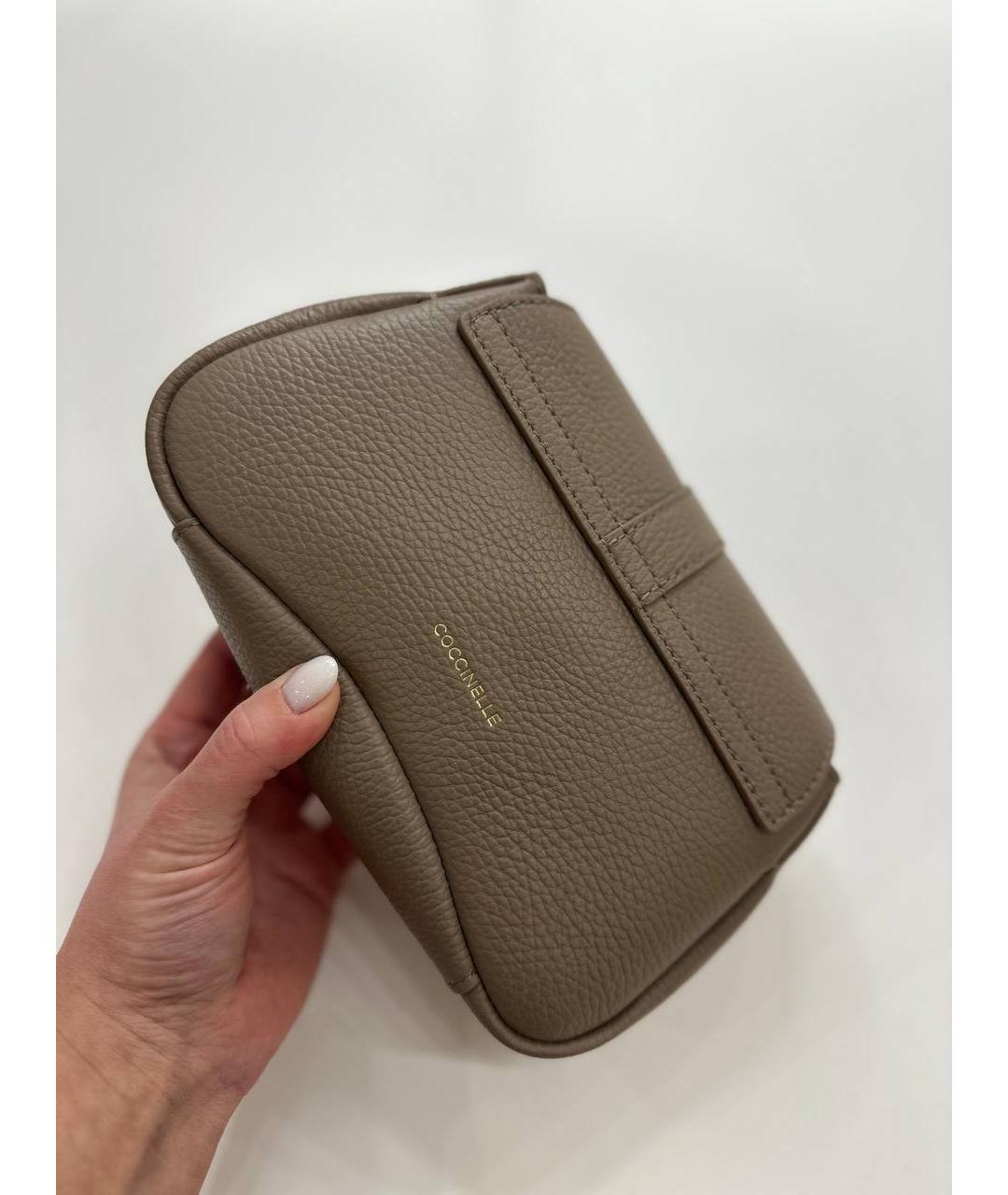 COCCINELLE Бежевая кожаная сумка через плечо, фото 5