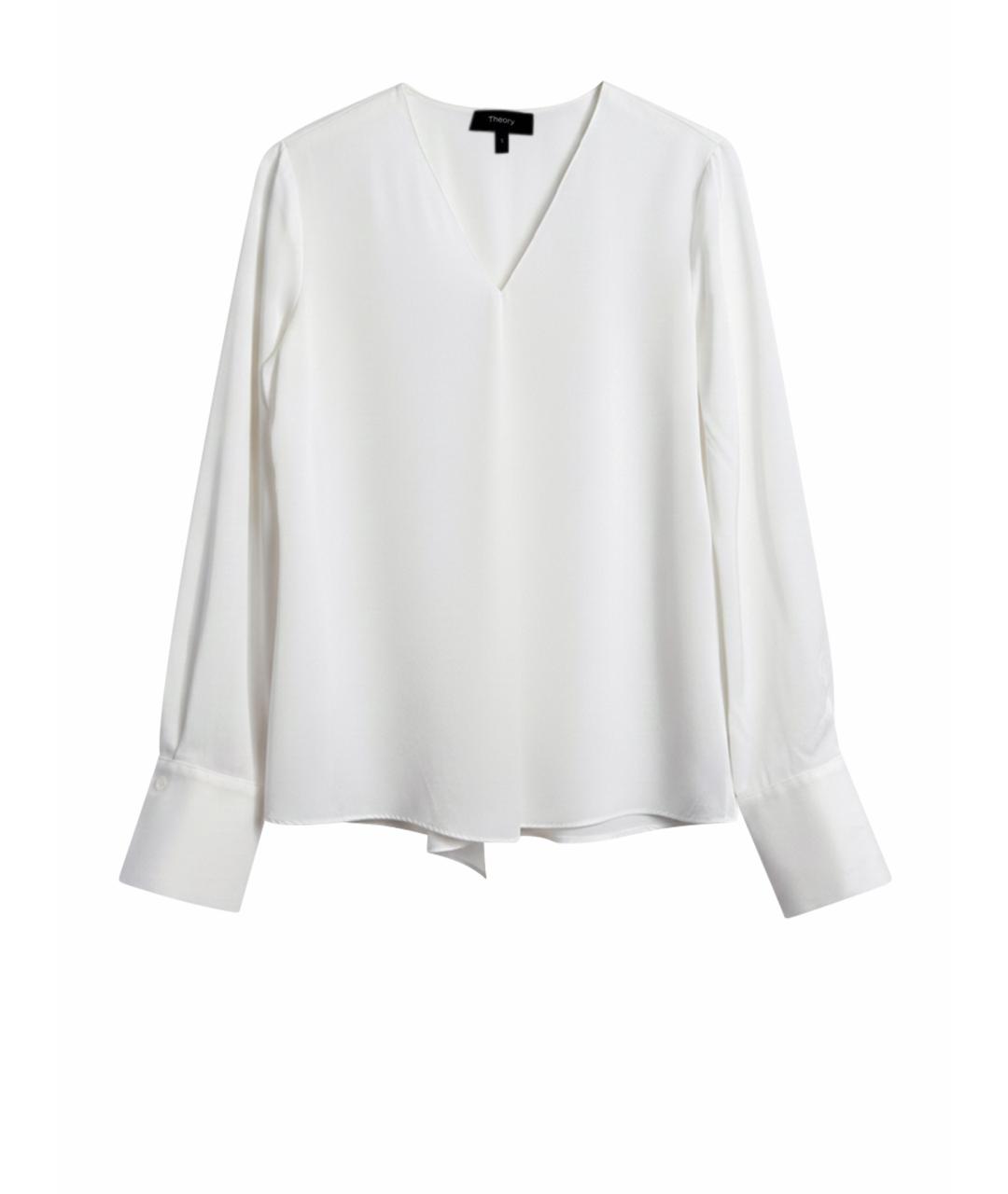 THEORY Белая шелковая блузы, фото 1
