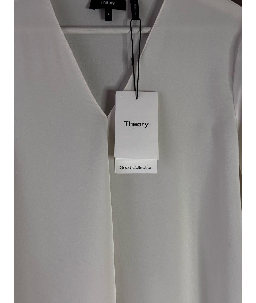 THEORY Белая шелковая блузы, фото 5