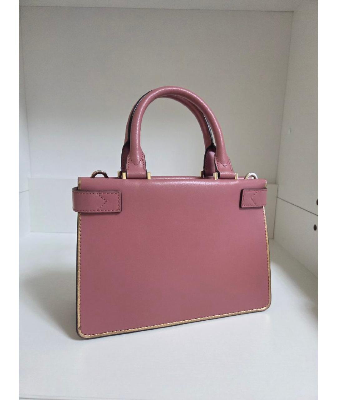 MICHAEL KORS Розовая кожаная сумка с короткими ручками, фото 4