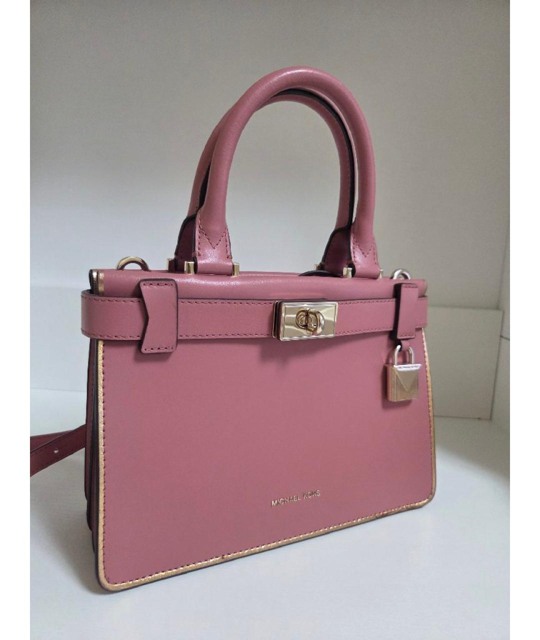 MICHAEL KORS Розовая кожаная сумка с короткими ручками, фото 2