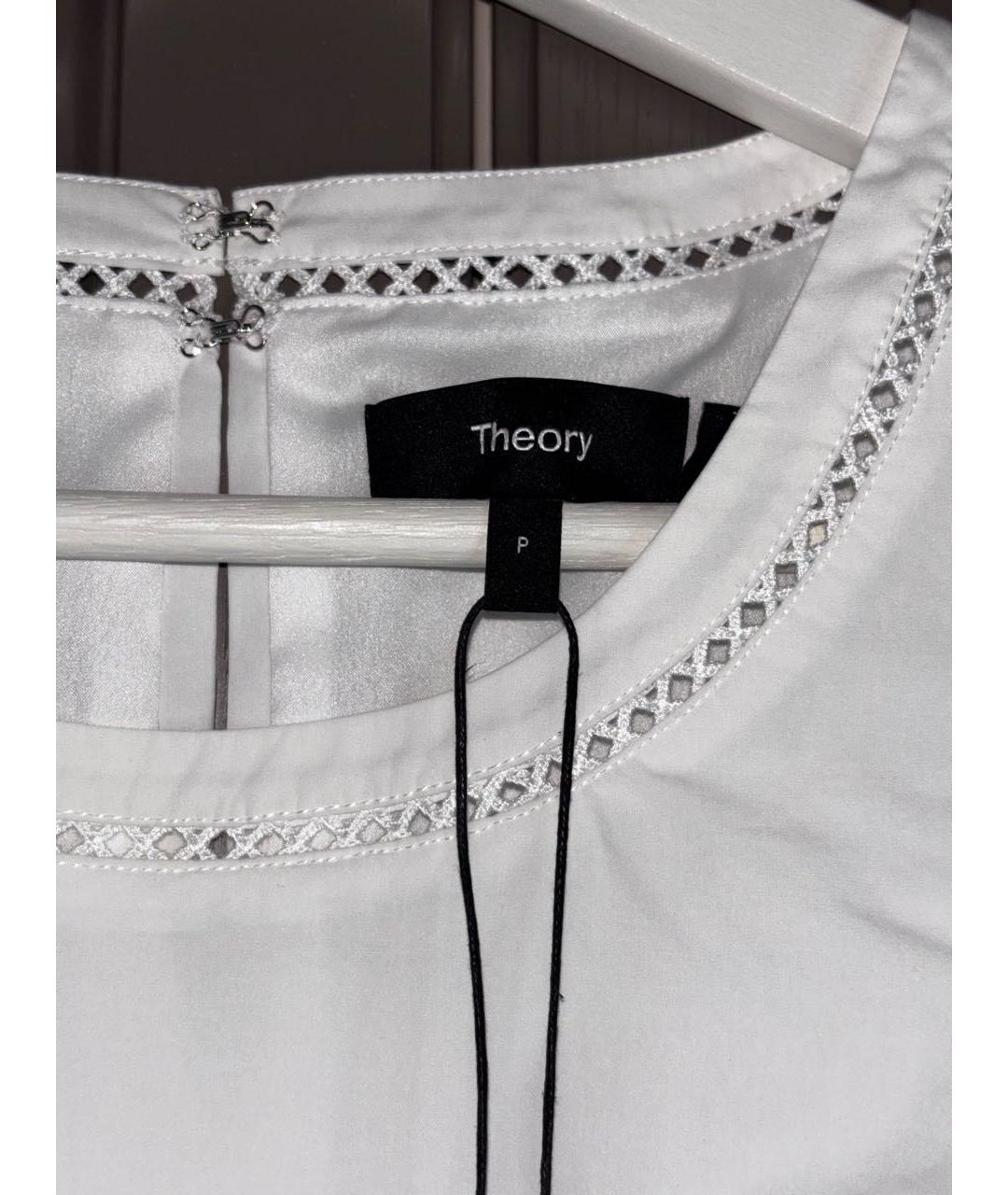 THEORY Белое хлопковое повседневное платье, фото 3