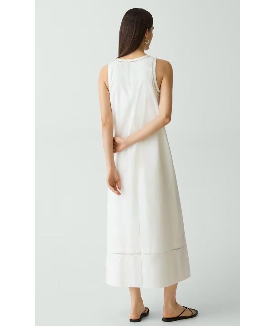 THEORY Белое хлопковое повседневное платье, фото 8