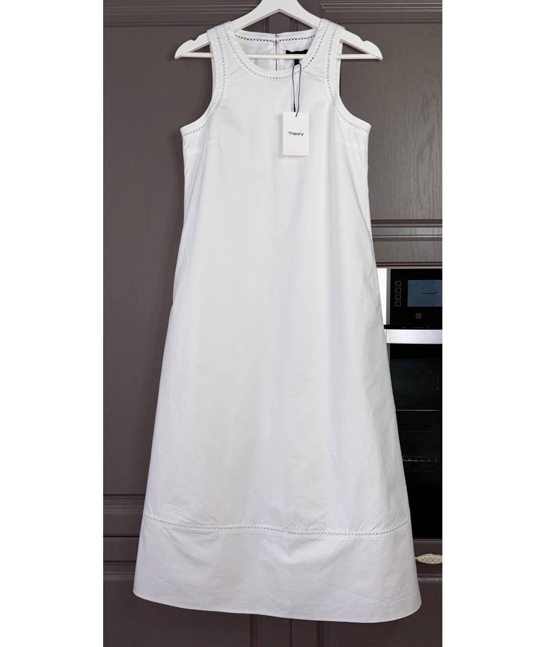 THEORY Белое хлопковое повседневное платье, фото 9