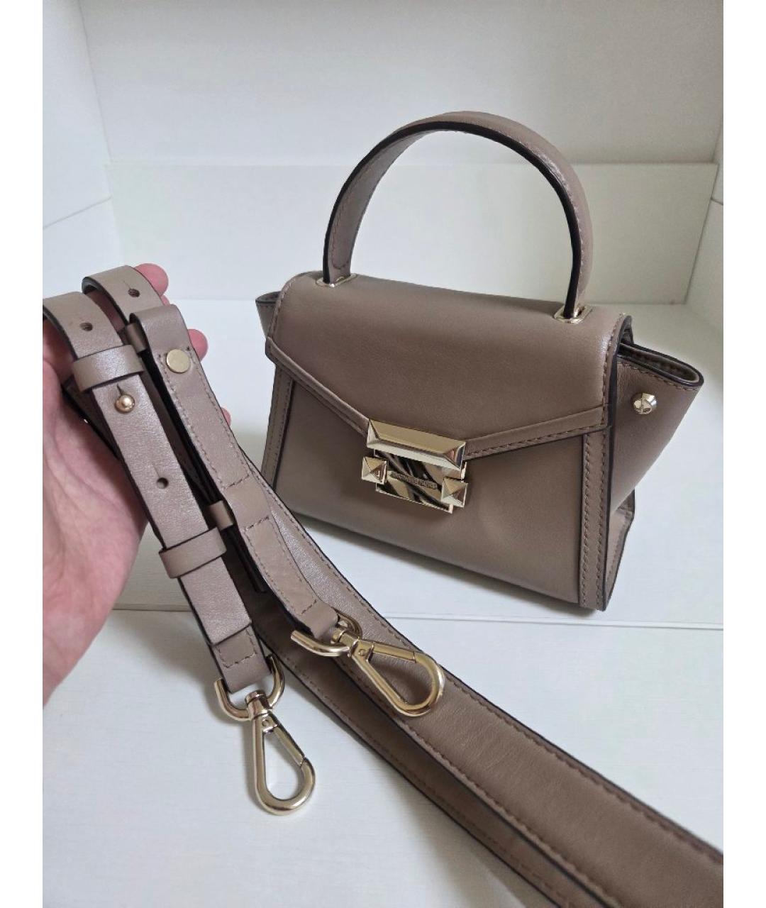 MICHAEL KORS Серая кожаная сумка с короткими ручками, фото 2