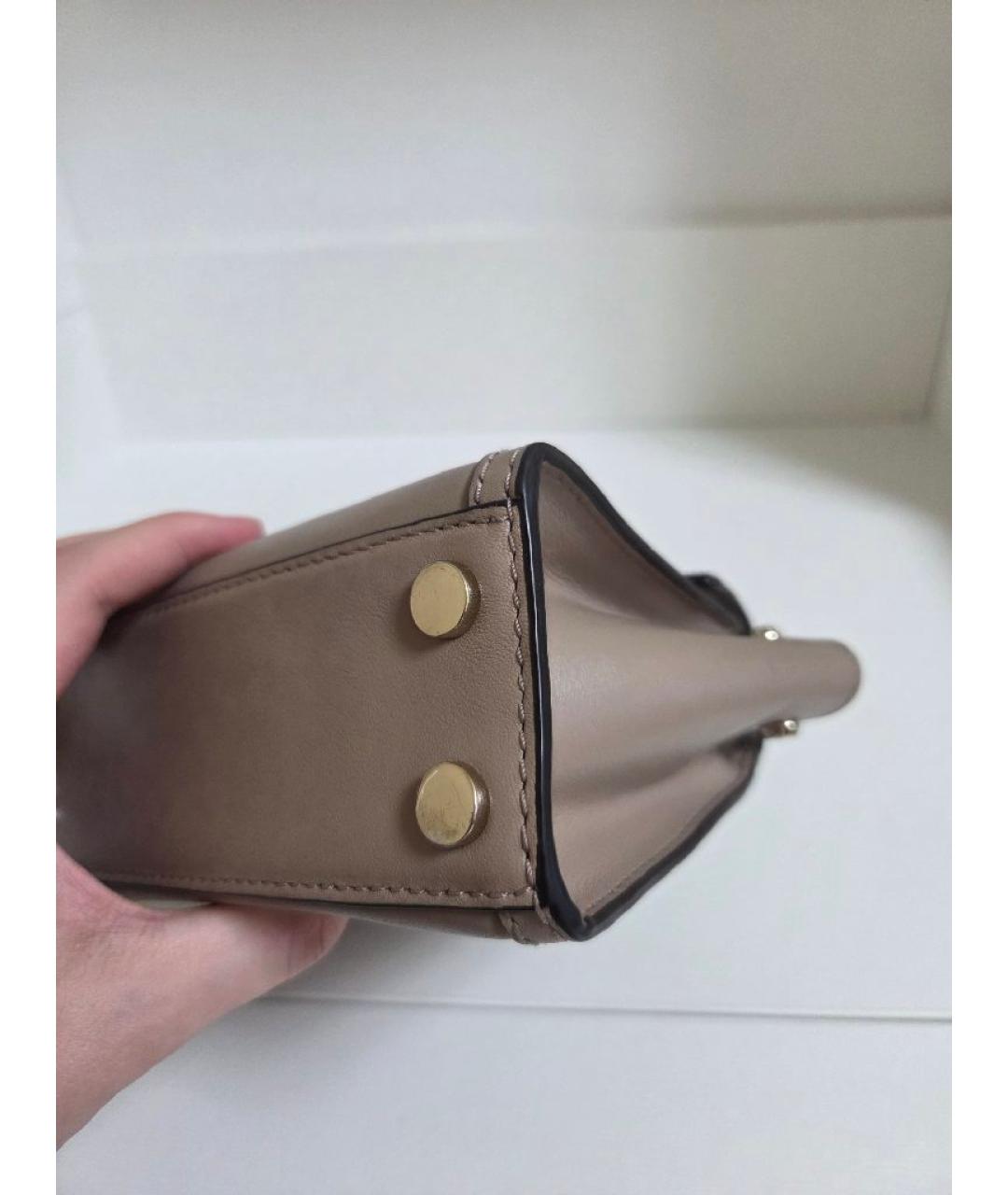 MICHAEL KORS Серая кожаная сумка с короткими ручками, фото 6