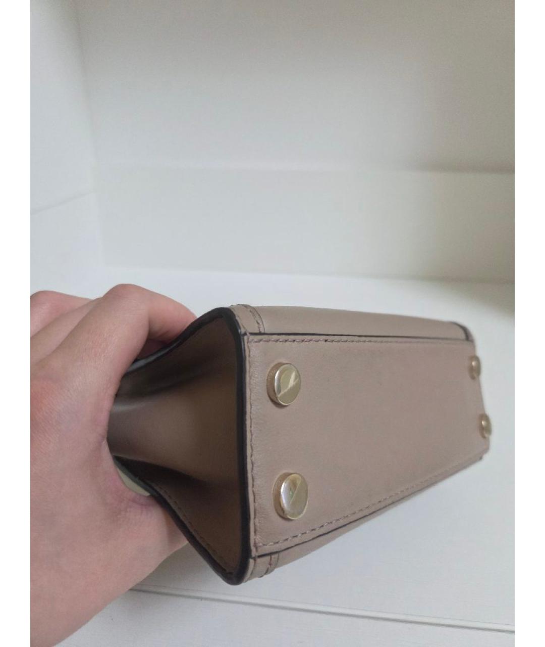 MICHAEL KORS Серая кожаная сумка с короткими ручками, фото 7